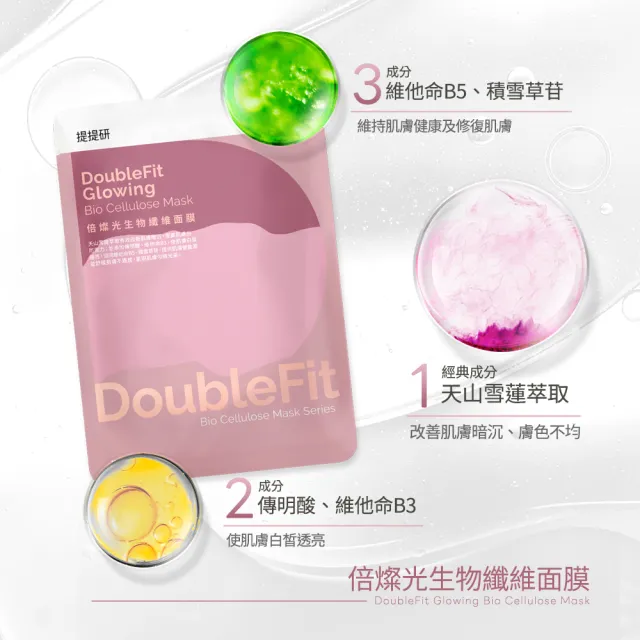 【TTM 提提研】倍燦光DoubleFit生物纖維面膜5入