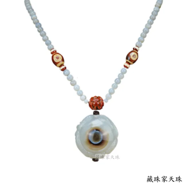 【藏珠家】精品40mm天眼+龍拱珠天珠項鍊