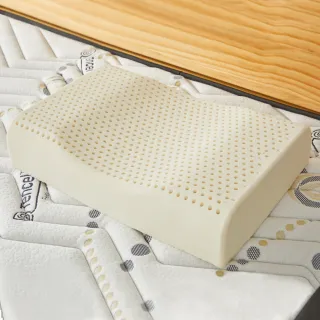 【班尼斯】凹凹天然乳膠枕頭-壹百萬馬來西亞製正品保證-附抗菌布套、手提收納袋(乳膠枕頭)