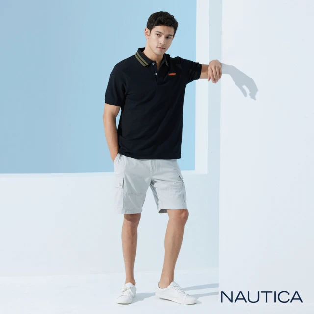 NAUTICA 男裝 經典素面休閒口袋短褲(淺灰)