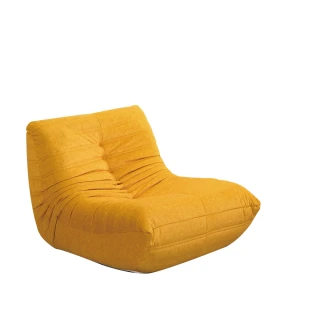 【H&D 東稻家居】L型懶骨頭和室休閒沙發椅-黃色(TCM-09127)
