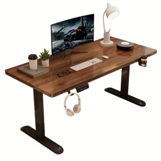 【MGSHOP】電動升降桌 160CM  電腦桌 辦公桌 書桌 兒童升降桌(雙機芯  E1實木顆粒板)