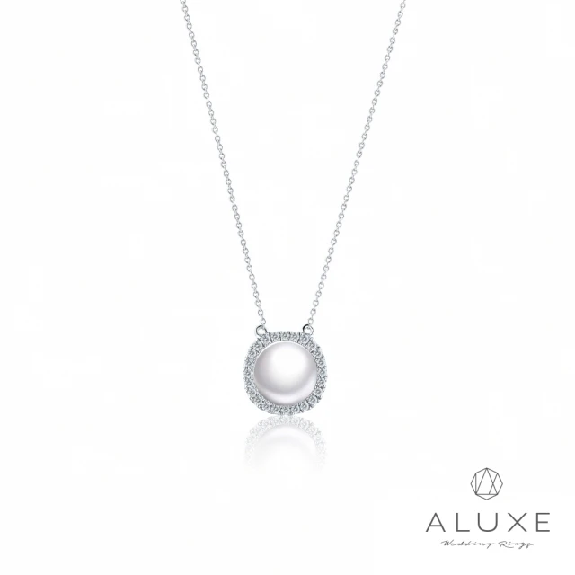【ALUXE亞立詩】18K金 AKOYA淡水珍珠 8-8.5mm 珍珠鑽石項鍊 月光之淚 NN0966