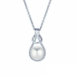 【ALUXE亞立詩】18K金 天然淡水珍珠 珍珠鑽石項鍊 華麗淚珠 水滴形 NN0829