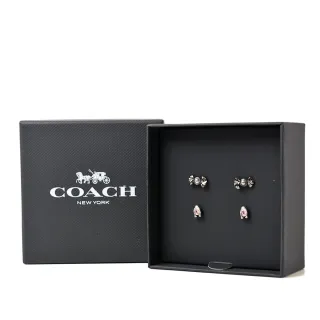 【COACH】專櫃款 Candy 針式耳環禮盒-黑色