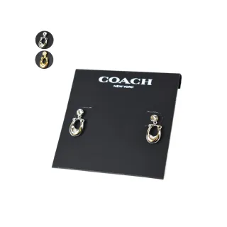 【COACH】專櫃款 C字鋯石針式耳環(新款任選)