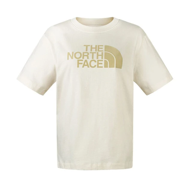 The North Face TNF 短袖上衣 休閒 W FLOCKING LOGO SS TEE - AP 女 米白(NF0A88GEQLI)