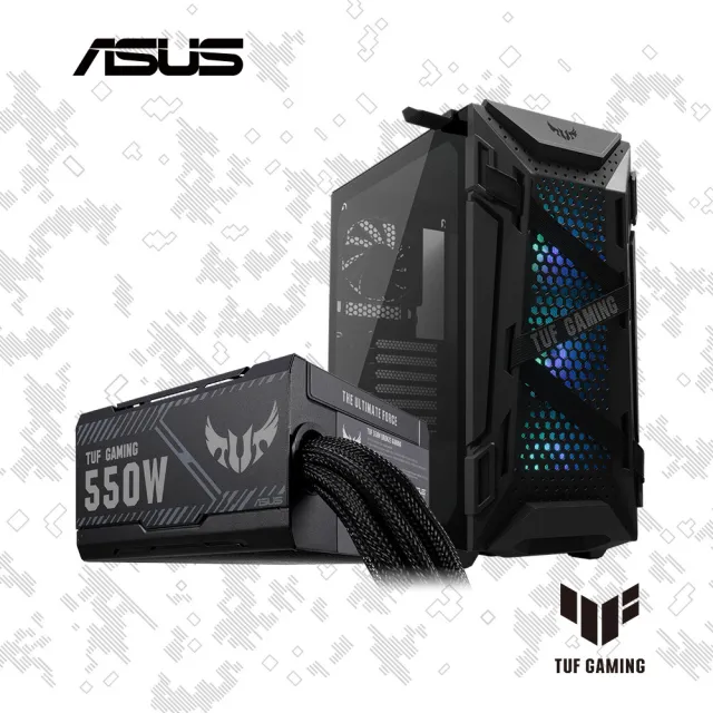 【ASUS 華碩】機殼+550W★TUF GT301電競機殼+TUF GAMING  550W 電源供應器