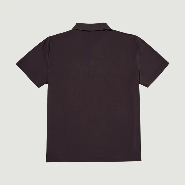 【Hang Ten】男裝-恆溫多功能-涼感鋁點3M吸濕快乾抗臭印花短袖POLO衫(黑)