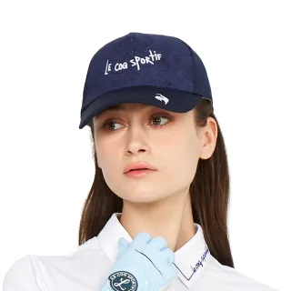 【LE COQ SPORTIF 公雞】高爾夫系列 網路獨家 女款藏青色愛心浮雕手繪LOGO高機能棒球帽 QLT0J104