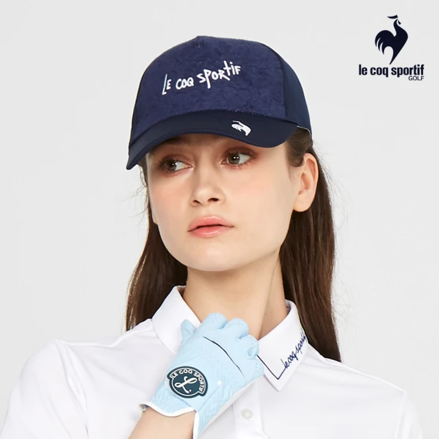 LE COQ SPORTIF 公雞 高爾夫系列 網路獨家 女款藏青色愛心浮雕手繪LOGO高機能棒球帽 QLT0J104