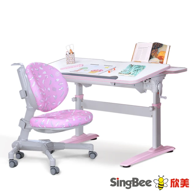 【SingBee 欣美】寬105cm 兒童桌椅組SBD-501+126(書桌椅 兒童桌椅 兒童書桌椅)