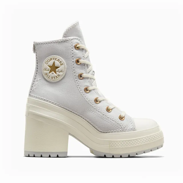 【CONVERSE】CHUCK 70 DE LUXE HEEL HI 高筒 休閒鞋 高跟鞋 厚底鞋 男鞋 女鞋 淺灰(A07551C)