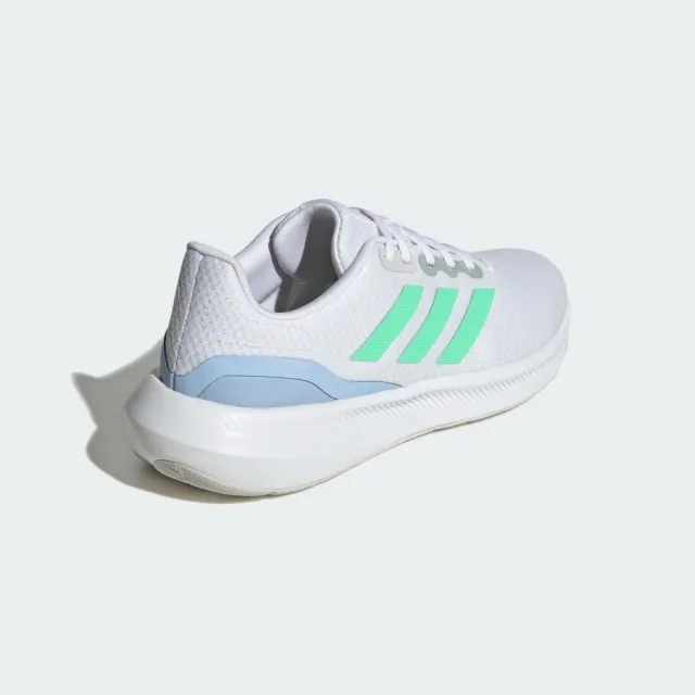 【adidas 愛迪達】RUNFALCON 3.0 W 女款 透氣 緩震 運動 慢跑鞋 白綠(HP7561)