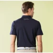 【Jack Nicklaus 金熊】GOLF男款吸濕排汗彈性POLO衫/高爾夫球衫(深藍色)