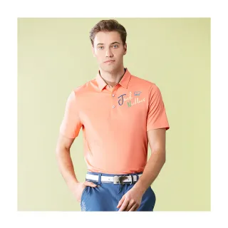 【Jack Nicklaus 金熊】GOLF男款吸濕排汗彈性POLO衫/高爾夫球衫(橘色)