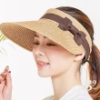 【89 zone】法式時裝蝴蝶結 草帽 大簷帽 沙灘帽 太陽帽 空頂帽(米/卡其/黑/咖啡)