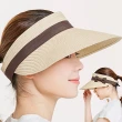 【89 zone】法式時裝蝴蝶結 草帽 大簷帽 沙灘帽 太陽帽 空頂帽(米/卡其/黑/咖啡)