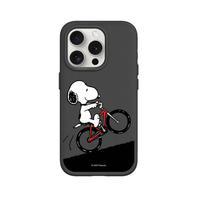 【RHINOSHIELD 犀牛盾】iPhone 15系列  SolidSuit背蓋手機殼/史努比-騎腳踏車(Snoopy)