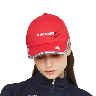 【LE COQ SPORTIF 公雞】高爾夫系列 女款朱紅色減壓時尚抗UV可調節棒球帽 QLT0J101