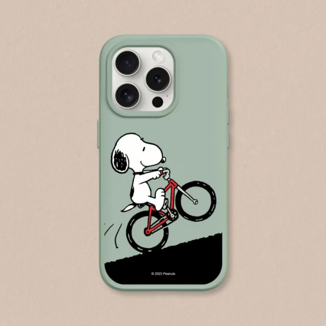 【RHINOSHIELD 犀牛盾】iPhone 15系列  SolidSuit MagSafe兼容 磁吸手機殼/史努比-騎腳踏車(Snoopy)