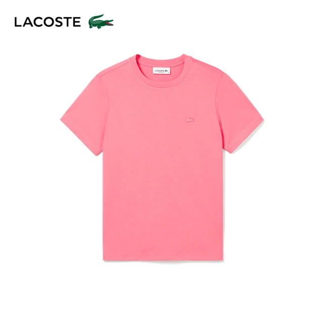 LACOSTE 男裝-常規版型條紋領彈力網眼布Polo衫(白