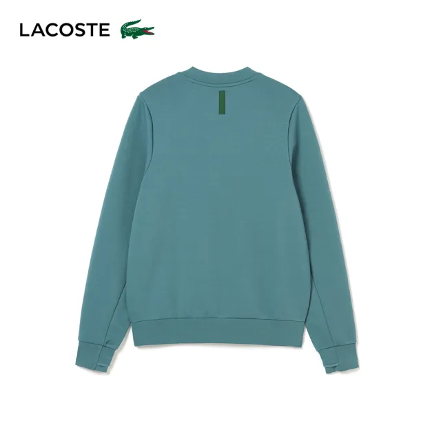 【LACOSTE】男裝-圓領袋鼠口袋棉質慢跑大學T(藍色)