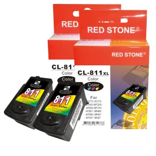 【RED STONE 紅石】CANON CL-811XL高容量環保墨水匣組(2彩)