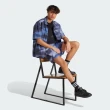 【adidas 愛迪達】M CE Q2 Shirt 男 短袖 襯衫 運動 休閒 寬鬆 防潑水 拉鍊 藍(IR5184)