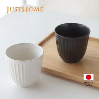 【Just Home】日本製美濃燒線條湯吞杯220ml 黑(杯子 陶瓷杯 湯吞杯 茶杯)