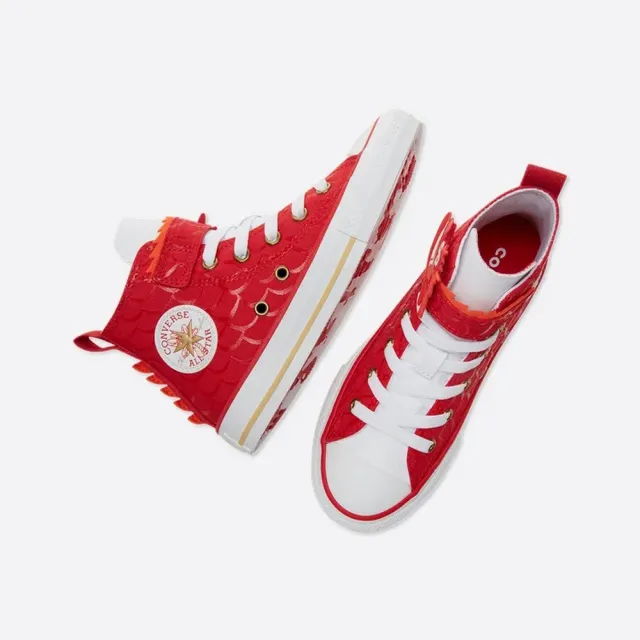 【CONVERSE】休閒鞋 童鞋 中童 兒童 帆布鞋 高筒 CTAS 1V HI CNY 紅 A08703C