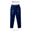 【betty’s 貝蒂思】特色剪裁鬆緊抽繩繭型牛仔褲(藍色)