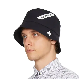 【LE COQ SPORTIF 公雞】高爾夫系列 男款黑色時尚防水透氣高爾夫球帽/雨帽 QGT0J170