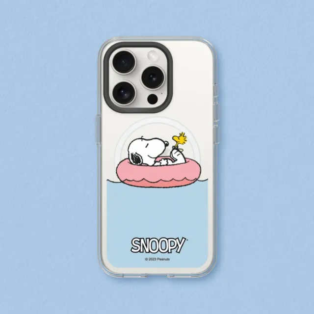 【RHINOSHIELD 犀牛盾】iPhone 15系列 Clear MagSafe兼容 磁吸透明手機殼/史努比-Chill moment(Snoopy)