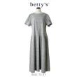 【betty’s 貝蒂思】知性格紋短袖寬領長洋裝(黑色)