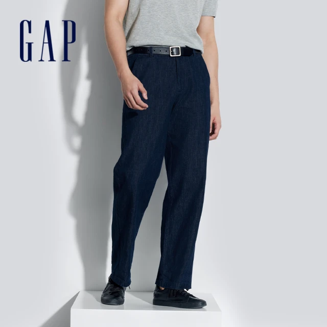 GAP 男裝 直筒卡其褲-深藍色(887968)