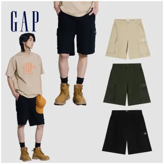 【GAP】男裝 工裝短褲-黑色(884891)