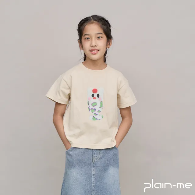 【plain-me】卡肉聯名 SAAKO 豹紋聖代小兔小童TEE SAA0115-241(男款/女款 共3色 TEE 短袖 休閒上衣)