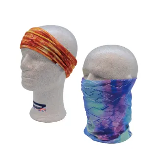 【Snowbee 司諾比】COOLMAX涼感抗UV多功能排汗頭巾(高爾夫防風防曬吸汗頭帶 自行車領巾 面罩 圍脖)