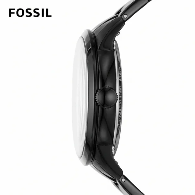 【FOSSIL 官方旗艦館】Townsman 金色鏤空羅馬數字機械錶 黑色不鏽鋼鍊帶 手錶 44mm ME3197