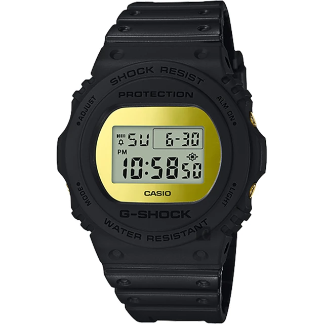 CASIO 卡西歐 G-SHOCK 35周年 MIRROR DW-5700 經典王者手錶-鏡面金(DW-5700BBMB-1)