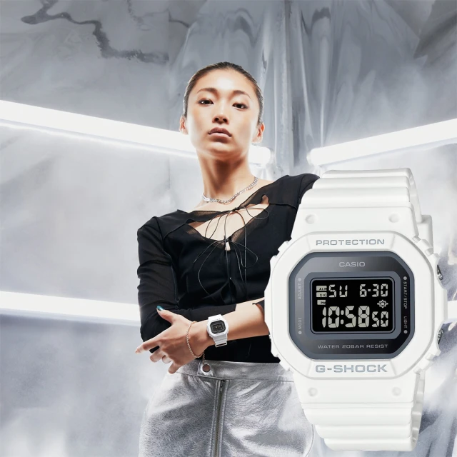 CASIO 卡西歐 G-SHOCK 優雅簡約 玻璃蒸鍍電子錶