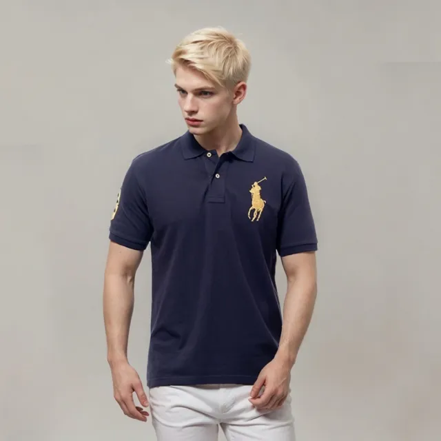 【RALPH LAUREN】經典刺繡金色大馬短袖POLO衫(多色可選 平輸品)