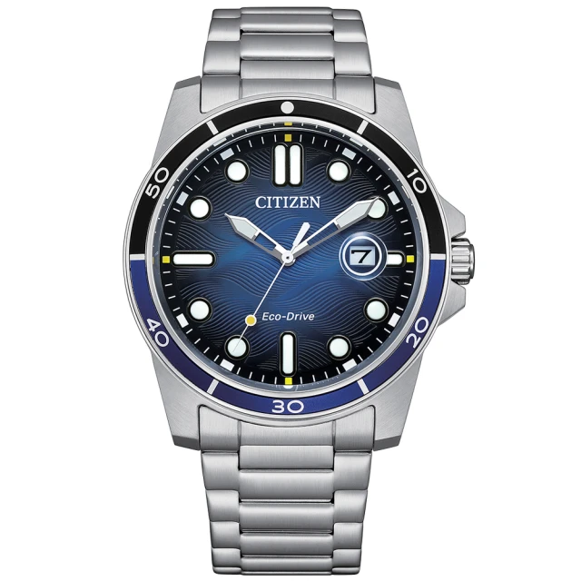 CITIZEN 星辰 GENTS系列 水波紋時尚光動能腕錶/41.5mm(AT8267-86X)