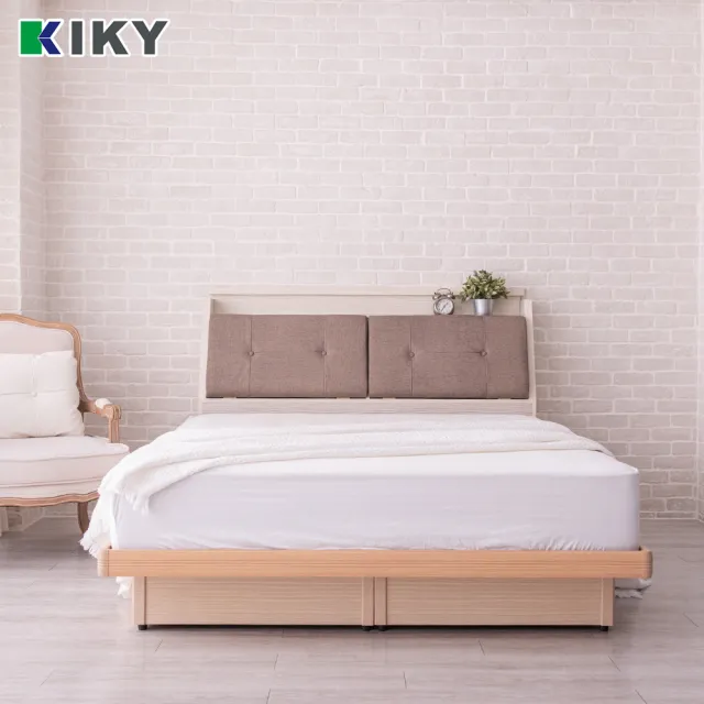 【KIKY】村上貓抓皮靠枕二件床組雙人加大6尺(床頭箱+掀床底)