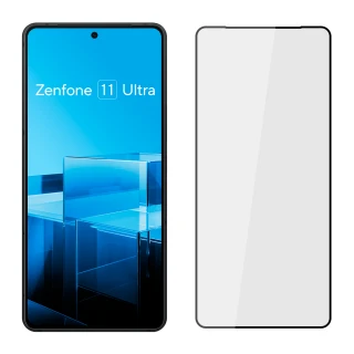 【YADI】ASUS Zenfone 11 Ultra 6.78吋 2024 水之鏡 AGC全滿版手機玻璃保護貼 黑(滑順防汙塗層 靜電吸附)
