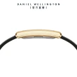 【Daniel Wellington】DW 手錶 Bound 35x24mm 摩登寂靜黑皮革方錶(三色任選)