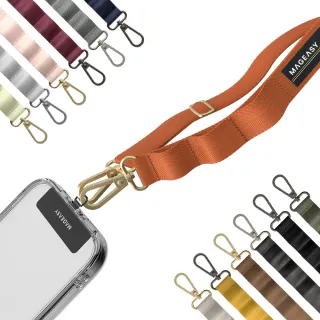 【MAGEASY】iPhone/安卓 手機掛繩掛片組 STRAP 20mm(手機掛繩+掛繩夾片)