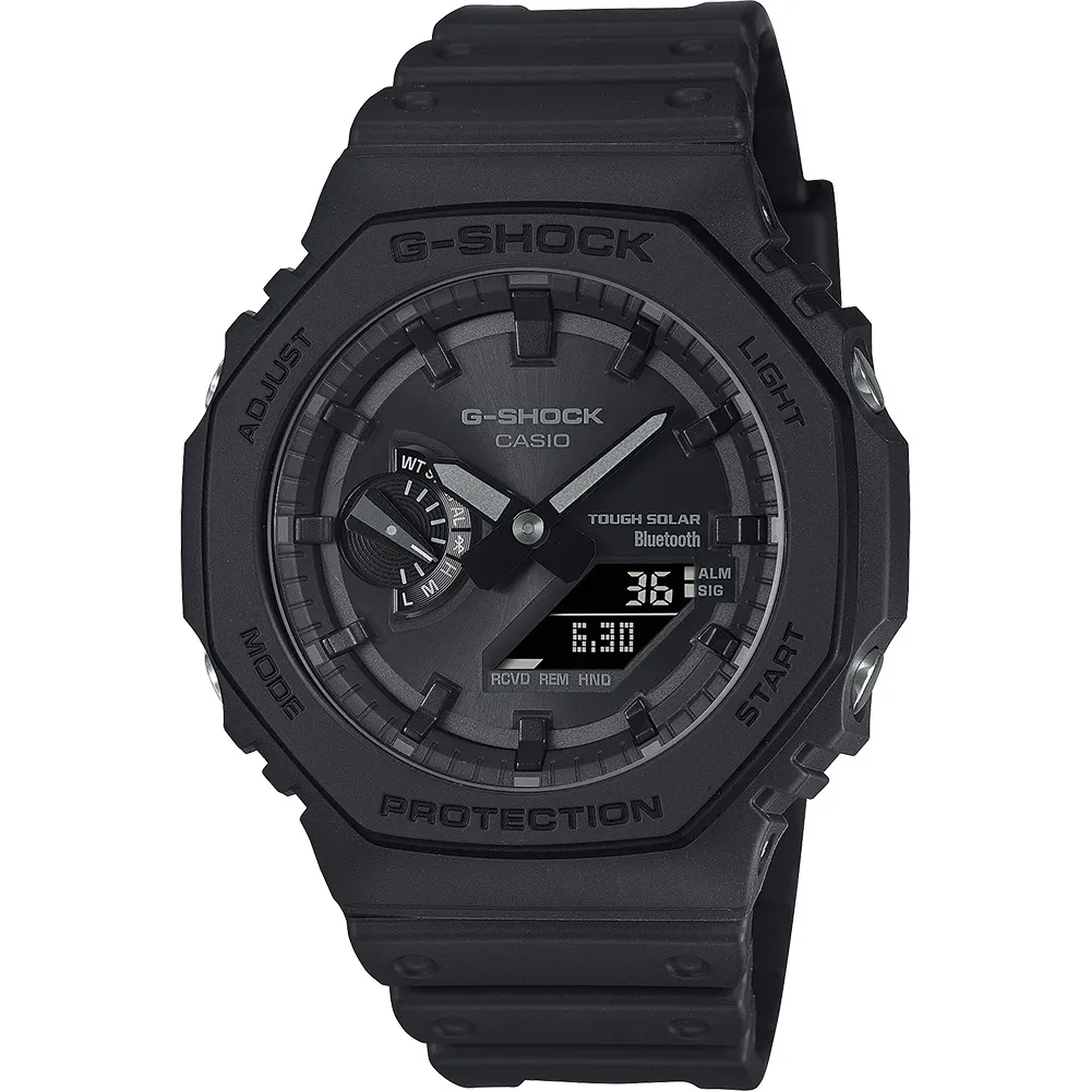 CASIO 卡西歐】G-SHOCK 極簡八角太陽能電力智慧藍牙手錶(GA-B2100-1A1