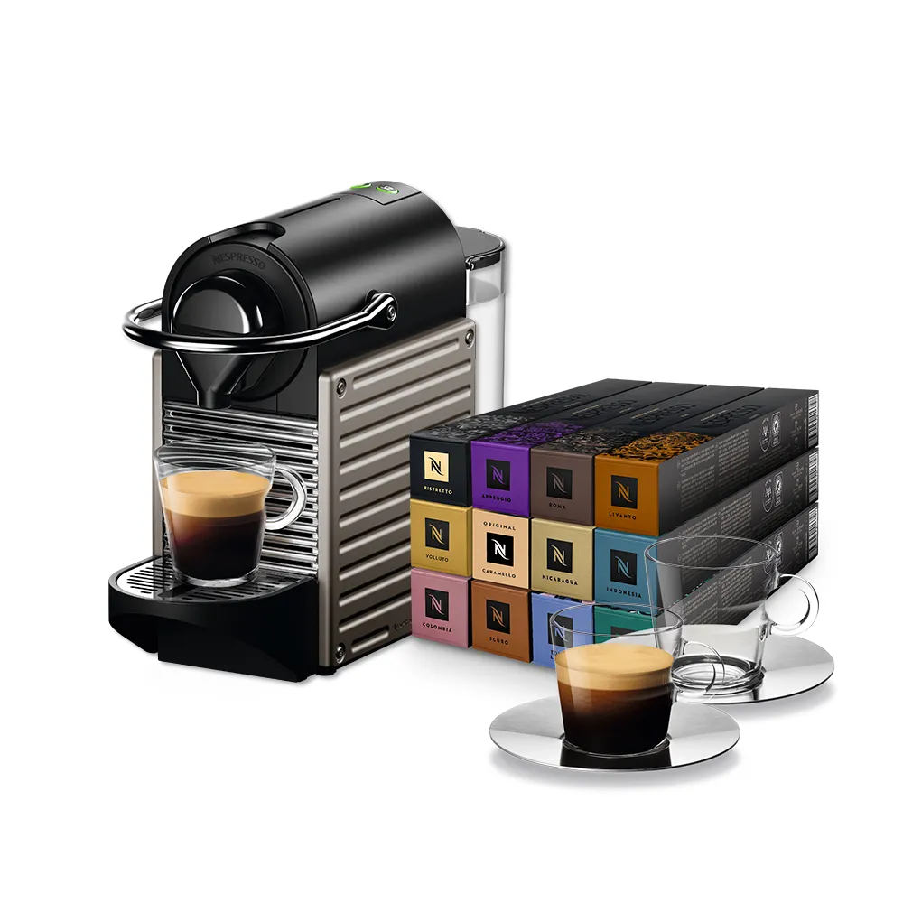 【Nespresso】膠囊咖啡機 Pixie(探索禮盒120顆迎新會員組)